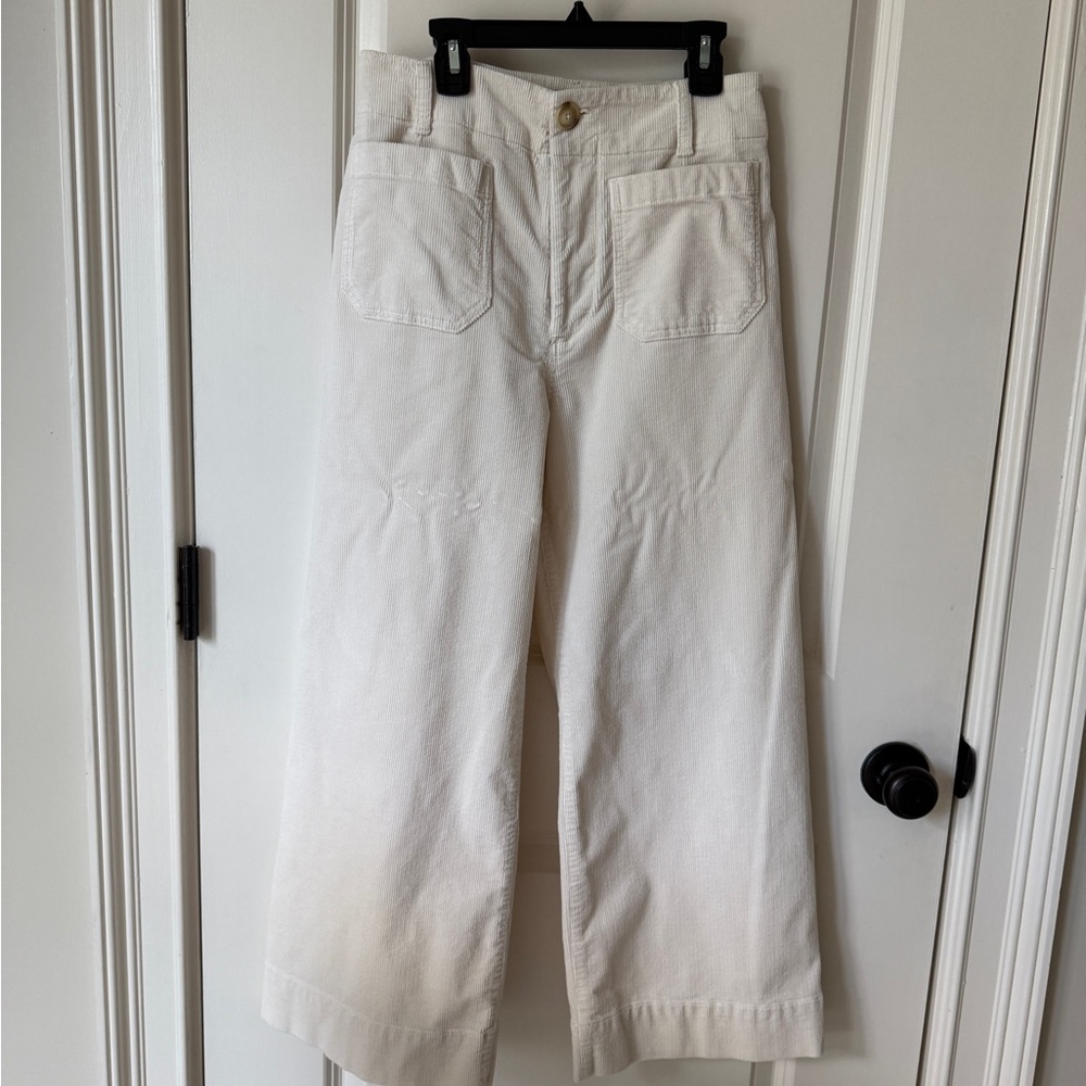Anthropologie Off-White Wide-Leg Jeans